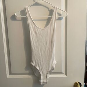 White open back bodysuit